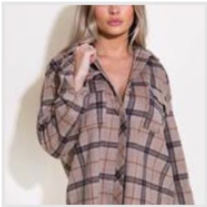 KARA BROWN PLAID FLANNEL
